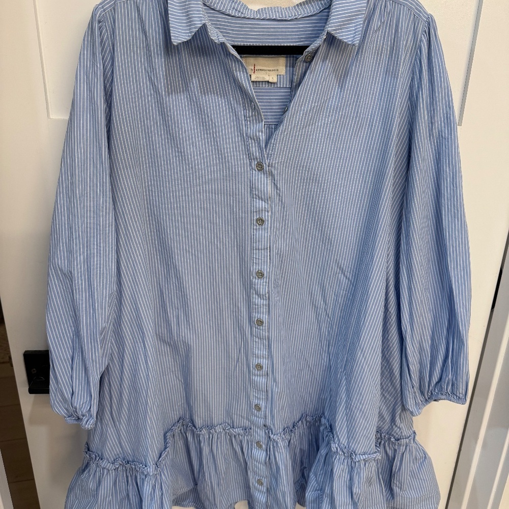 Blue and White Striped Anthropologie Dress